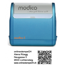 modico 5 blau QR 63x24mm