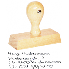 woodico 4-Zeilen Handschrift-Stempel
